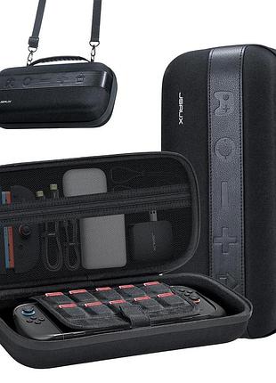 Чохол jsaux mega carry case для nintendo switch 2 захисний жорсткий кейс із ременем, чорний