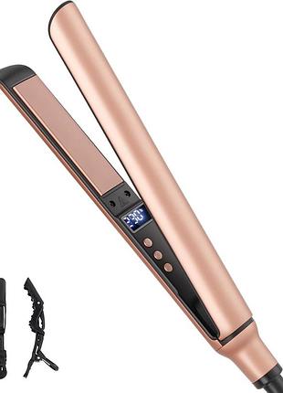 Міні-вирівнювач для волосся керамічний hair curler ks-s001, портативна дорожня плойка-утюжок dual voltage з затискачами