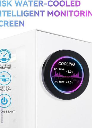 Міні-дисплей для пк smart screen 2.1" ips круглий (ftvogue) для моніторингу системних параметрів, температури cpu/gpu та водяного