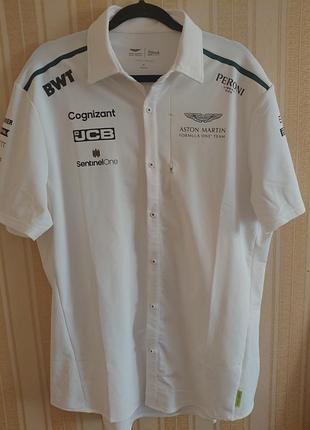 Оригинальная командная рубашка aston martin formula one team (официальный партнер pelmark teckit