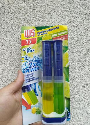 Гелевий шприц для унітазу w5 duo block lime twister 65 мл, 7 порцій