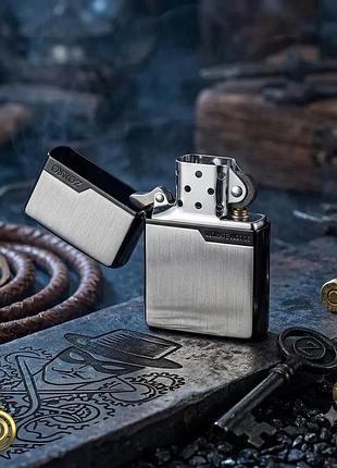 Зажигалка бензиновая "zorro silver black classic"