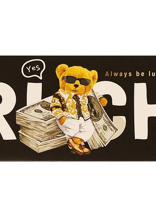 Подарочный конверт для денег для купюр rich мишка тедди в очках кв 24-237