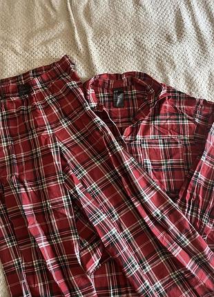 Піжама h&m червона xs у клітинку