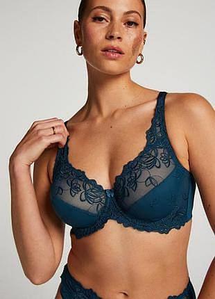 Шикарний бюстгальтер на кісточках з вишивкою 32dd / 70e