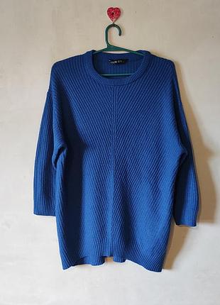 Яскраво-синій в'язаний светр оверсайз yours, розмір xl-2xl (uk 18-20 / eur 46-48)