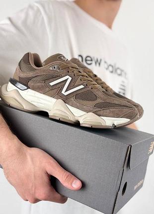 Кроссовки new balance 9060 комбинированные коричневые