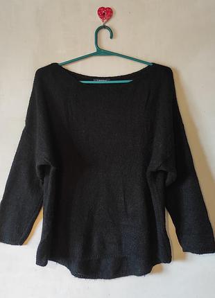Черный женский свитер laconny italy с крыльями 52-54 xl-xxl