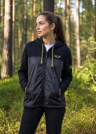 Кофта флісова унісекс jack wolfskin (оригінал) s чорна
