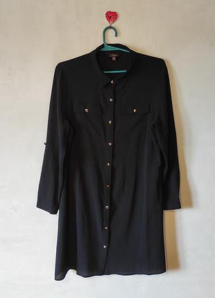 Черное платье-рубашка lipsy london, размер 18/46/3xl