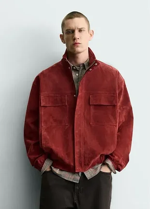 Куртка з натуральної шкіри zara l
