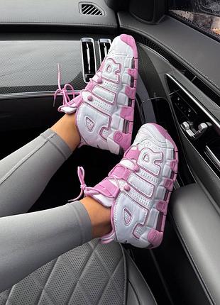 Кроссовки женские nike uptempo white rush fuschsia