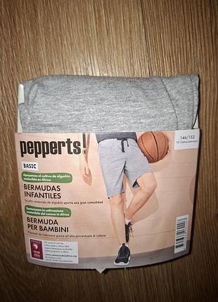 Новые детские шорты 146-152 на 10-12 лет, 100% хлопок фирма pepperts бермуды спортивные для мальчика серые легкие
