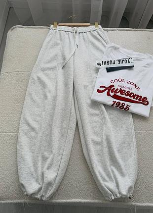 Жіночі штани oversize, жіночі джогери oversize, трендові джогери, широкі джогери, спортивні штани жіночі спортивні штани на утяжках, штани з затяжками