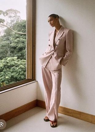 Брюки льон zara