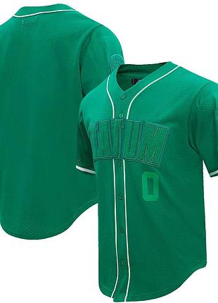 Men's pro standard jayson tatum kelly green boston celtics triple tonal mesh button-up topin xl