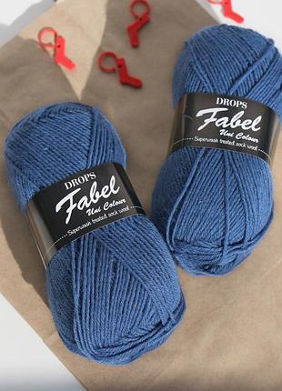 Носочная пряжа drops fabel - uni print, 108 royal blue