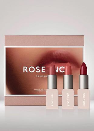 Набір міні-помад rose inc the satin lip trio