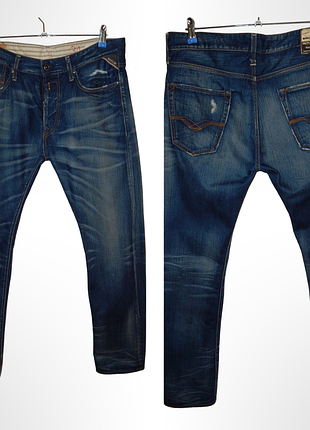 Джинсы прямого кроя replay jennon straight men's jeans. size w34 l32