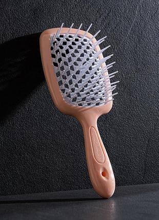 Щітка для волосся hollow comb superbrush plus peach-white
