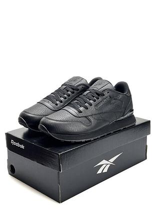 Reebok classic leather all black 3