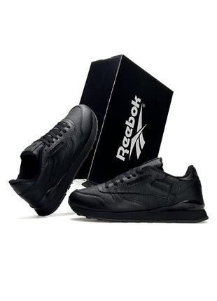 Reebok classic leather all black 2