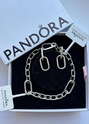 Срібний браслет pandora 925 проба набір позолота