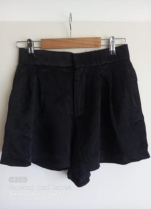 Молодіжні шорти з карманами zara тканина атлас 50% віскоза