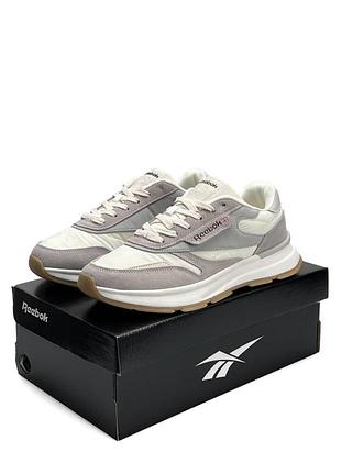 Reebok classic light grey white 3