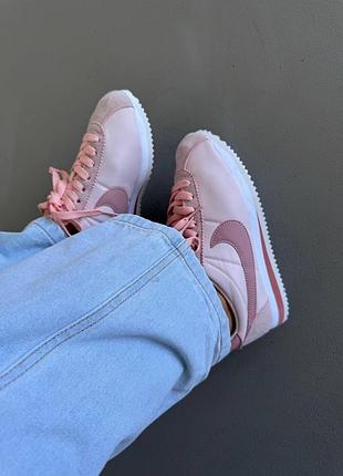 😍 женские кроссовки nike cortez | pale pink satin (4)