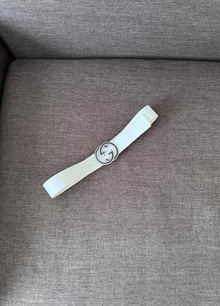 Білий шкіряний ремінь genuine leather