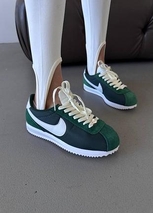 😍 женские кроссовки nike cortez | green / white premium (7)