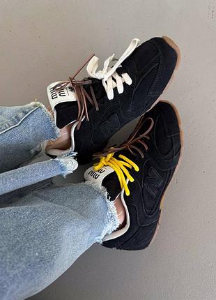 😍 жіночі кросівки new balance 530 x miu miu | black / yellow premium (4)