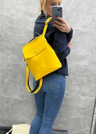 Желтый - большой рюкзак-трансофрмер (сумка-рюкзак) lady bags - школа, институт (2031)