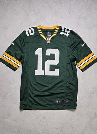 Американський футбол nike aaron rodgers #12 green bay packers nfl on field game jersey