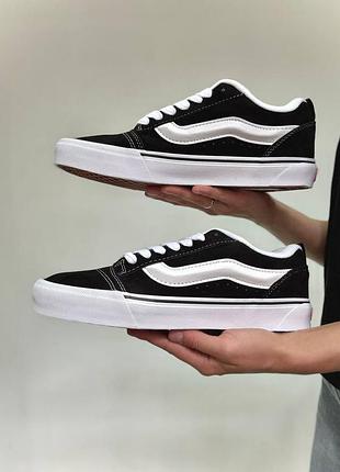 Vans knu skool all black, мужские кеды vans каждый день, vans old school black