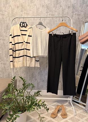 Стильний готовий комплект 2-в-1 від zara: трендовий кардиган у смужку та базовий трикотажний топ
