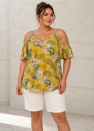 Стильний топ kiabi  plus size 100% віскоза з крильцями
