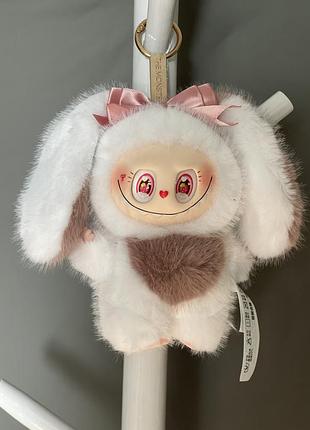 Трендовий м'який брелок лабубу зайчик / labubu bunny (the monsters), 18 см – новий!