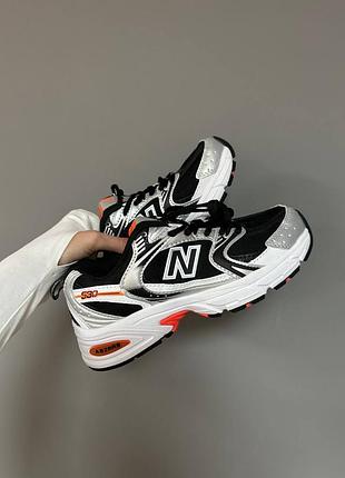 😍 жіночі кросівки new balance 530 | black / silver / orange premium (р)