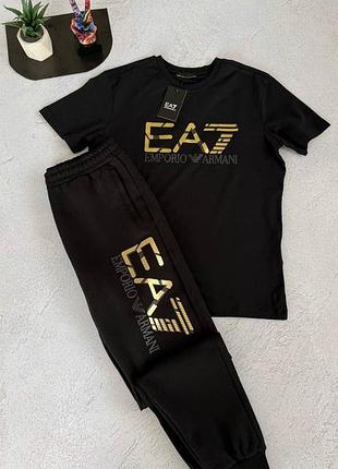 Чоловічий костюм штани і футболка armani ea7 black