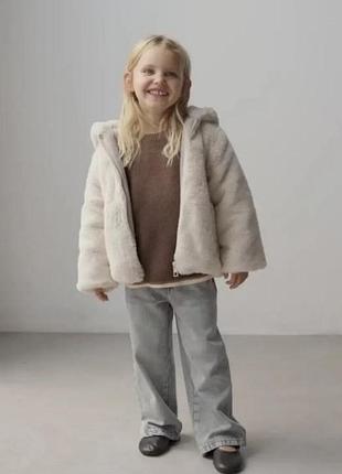 Даустороння куртка меховушка zara для дівчинки 116-120 см