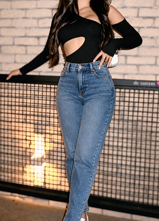 Жіночі джинси 💙 щільний денім 👖 джинси h&m ✨ з високою посадкою 💙 прямі висока талія xs/s 36