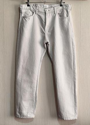 Шикарные льняные джинсы цвета экрю w36 l 29