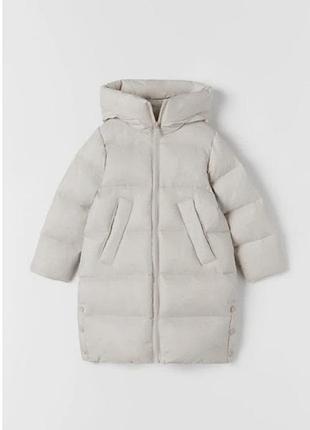Пуховик зимовий zara для дівчинки 116-120 см