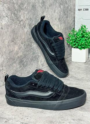 Vans knu skool all black, чоловічі кеди vans щодня, vans old school black, в'єтнам, супер