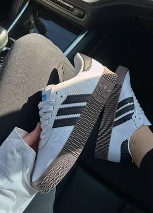 😍 adidas samba white premium кросівки 👟 жіночі білі !!!