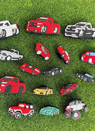 Набор джибитсов для обуви кроксы машинки автомобиль jibbitz crocs hot wheels car jeep тачки машина гонки джибитсы тачка джип