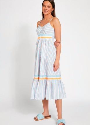 Неймовірна бавовняна сукня-сарафан максі в смужку dunnes stores, р. m/l (38/40)