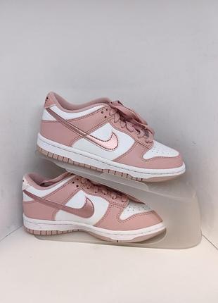 Кроссовки детские nike dunk low gs pink/white do6485-600 оригинал, новые